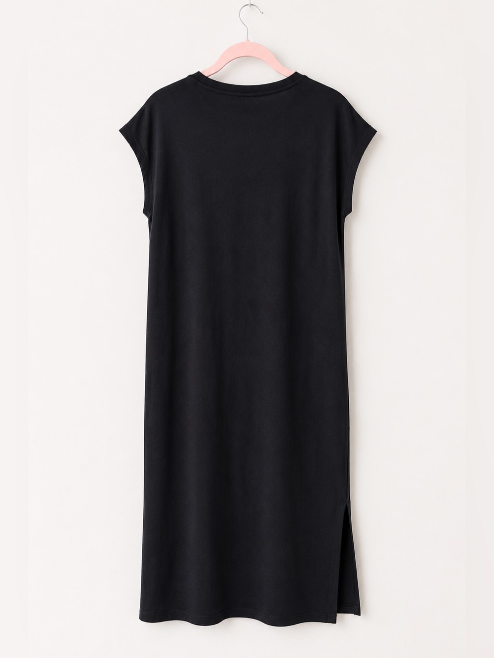 Reitmans Black Midi T-Shirt Dress M NWT Side Slits - Picture 4 of 6